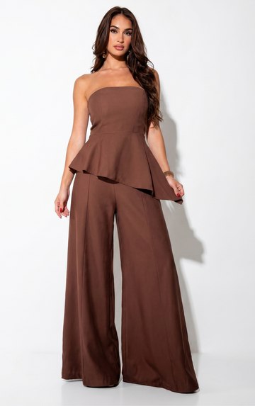 Conjunto Blusa Peplum e Calça Pantalona - Kiara